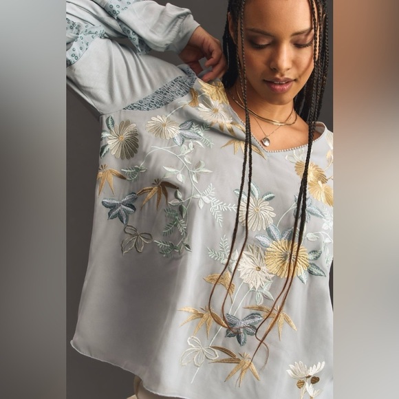 Anthropologie Tiny Long Sleeve Ruffle Top - Picture 1 of 7